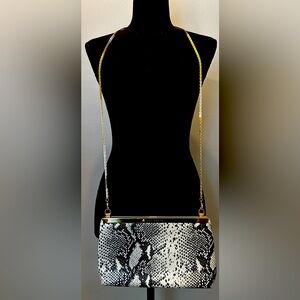 TED BAKER Two Tone Nude/Animal Print Leather Crossbody Bag